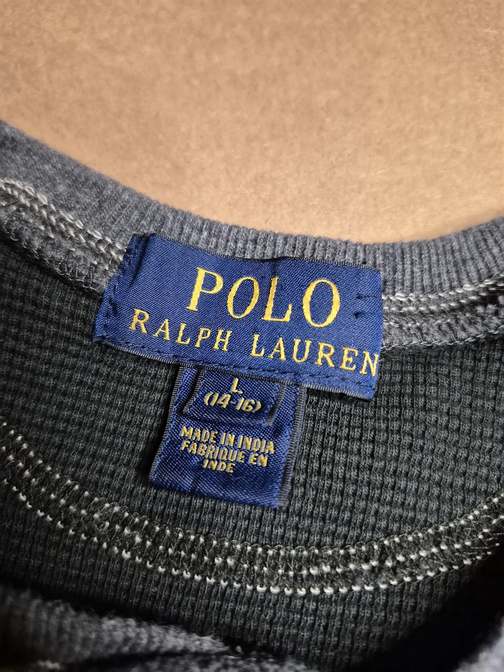 Polo Ralph Lauren Charcoal & Gray Henley Thermal 4460/4